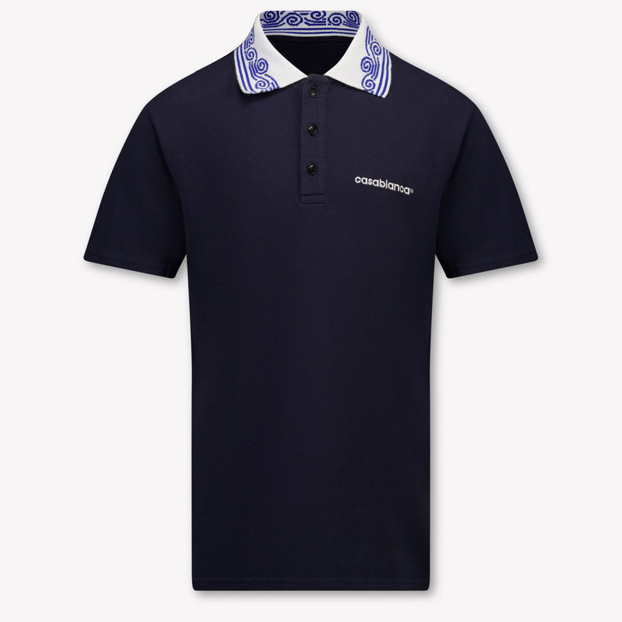 CASABLANCA Kids Unisex Polo In Navy