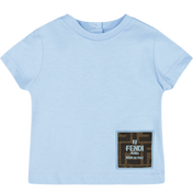 Fendi Baby Unisex T-Shirt Licht Blauw