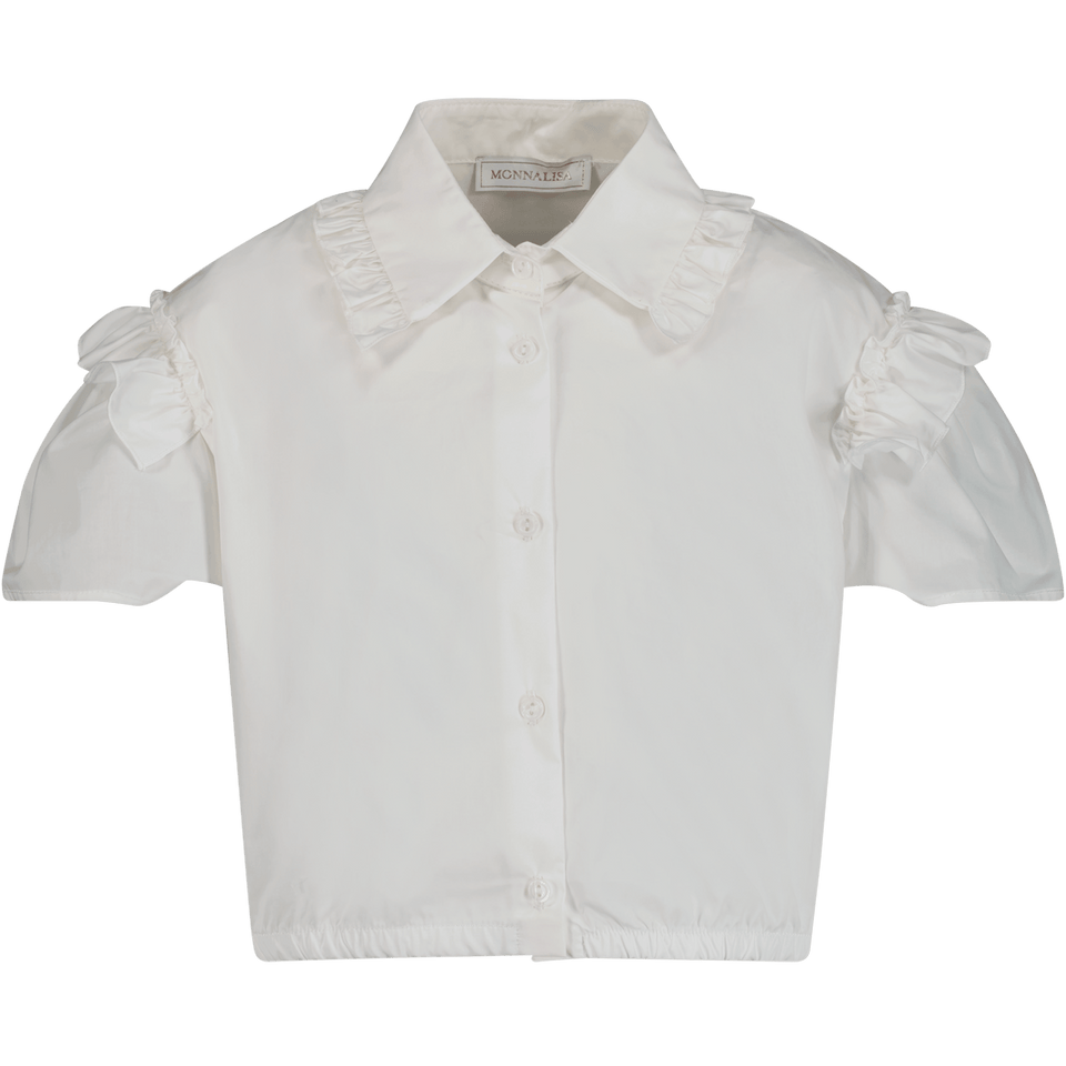 MonnaLisa Kinder Meisjes Blouse Off White 2Y