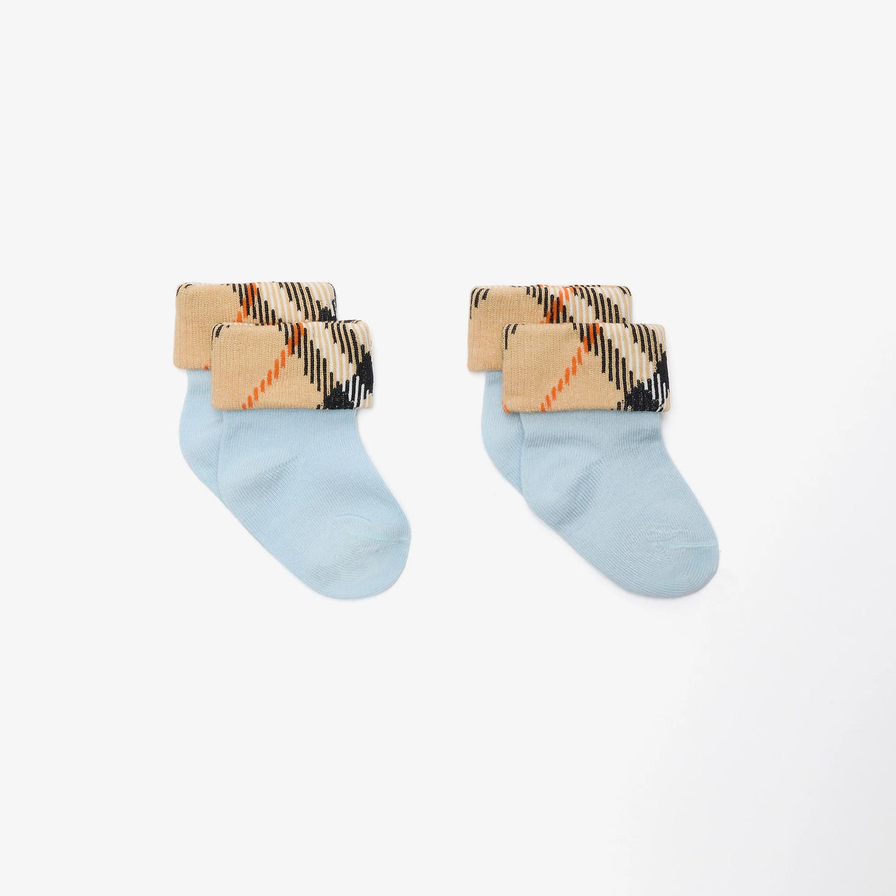 Burberry Turn Back Baby Boys Socks In Light Blue