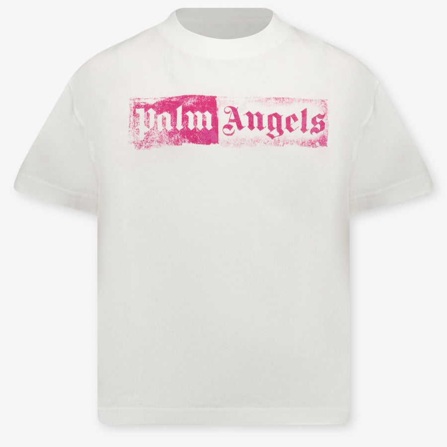 Palm Angels Kids Girls T-Shirt In White