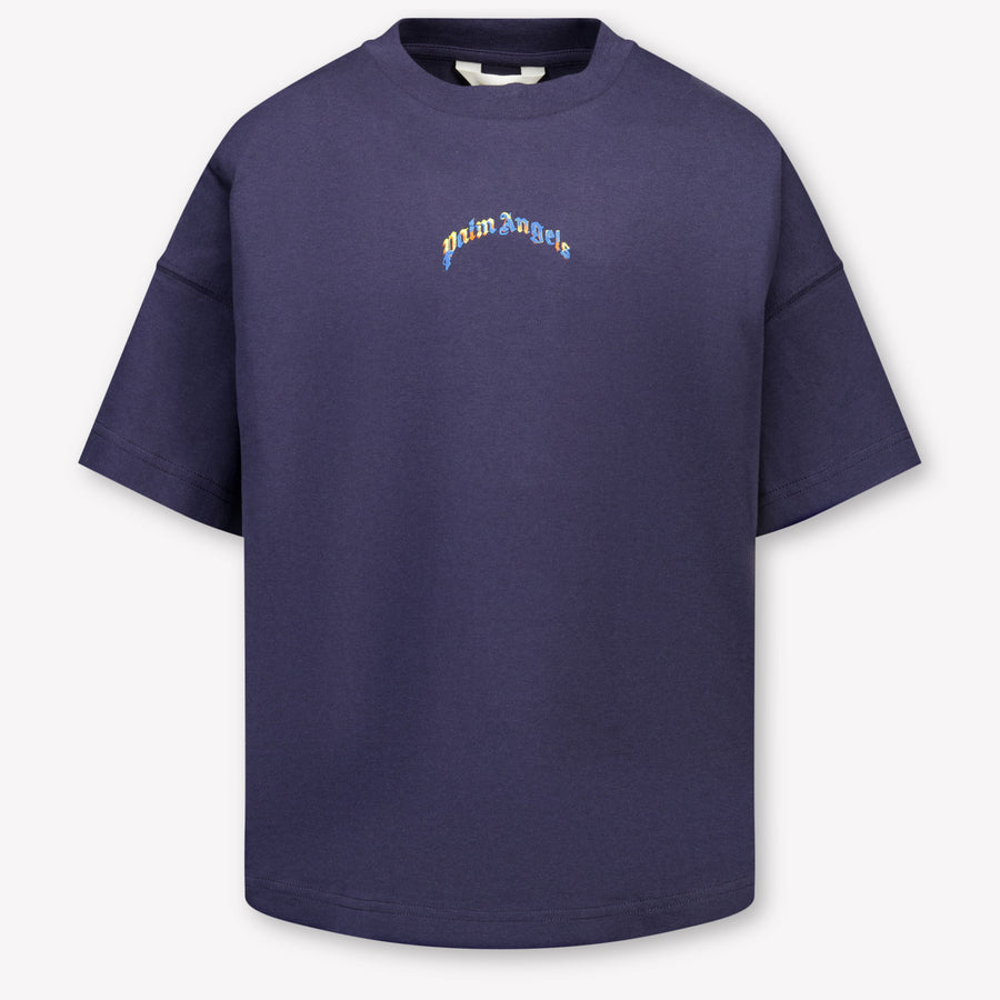 Palm Angels Kinder Unisex T-Shirt In Navy