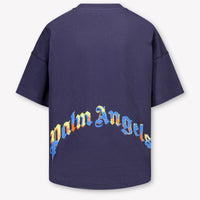 Palm Angels Kinder Unisex T-Shirt In Navy