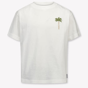 Palm Angels Kids Unisex T-Shirt In White