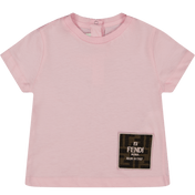 Fendi Baby Girls T-Shirt Light Pink