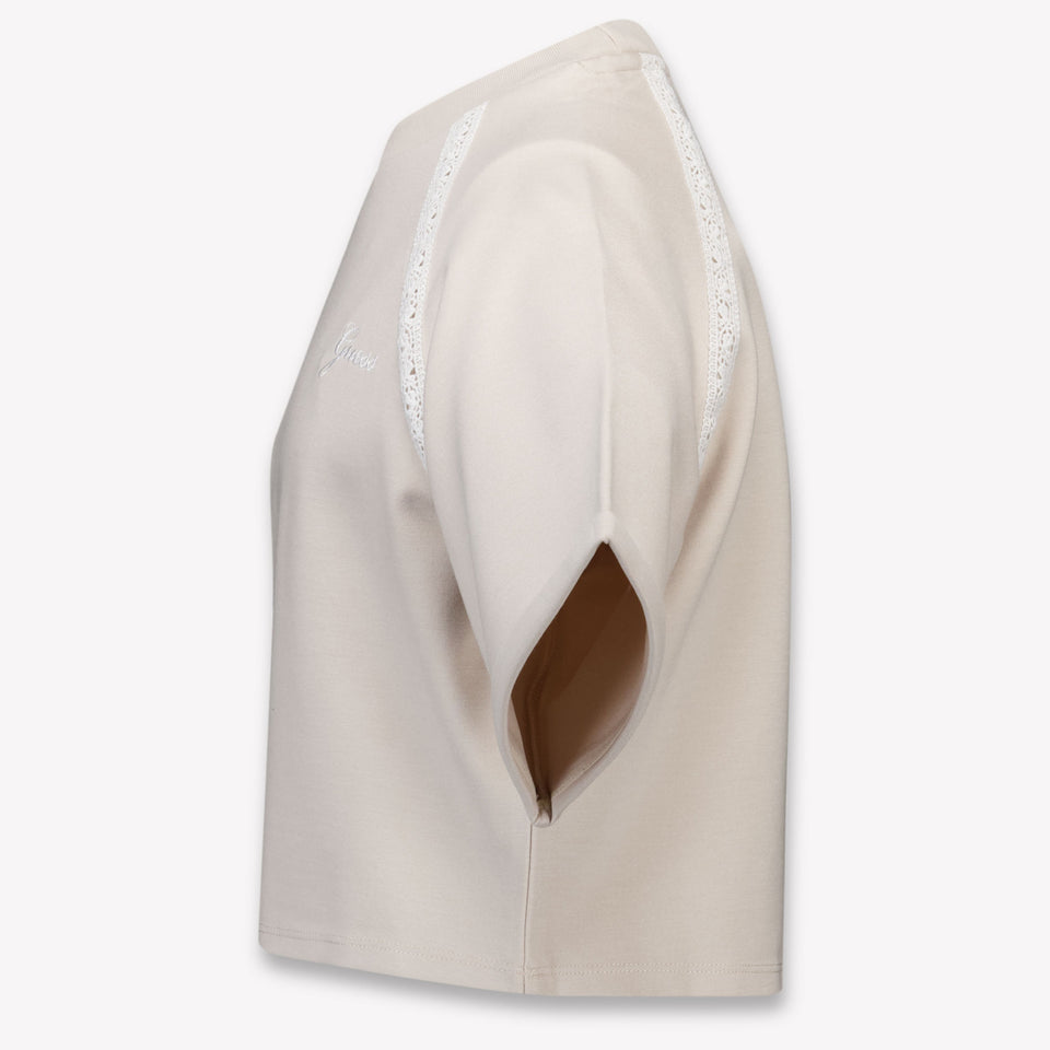 Guess Kinder Meisjes T-Shirt In Licht Beige