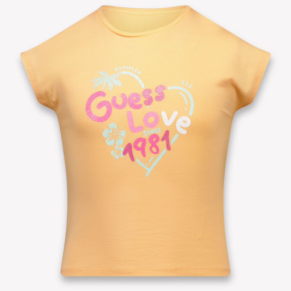 Guess Kinder Meisjes T-Shirt In Zalm