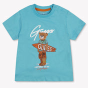 Guess Baby Jongens T-Shirt In Turquoise