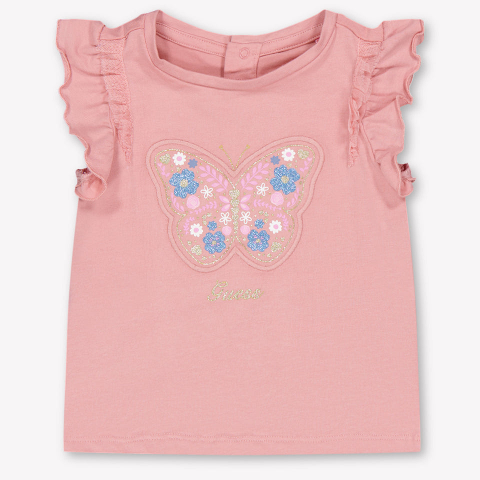 Guess Baby Meisjes T-Shirt In Oud Roze