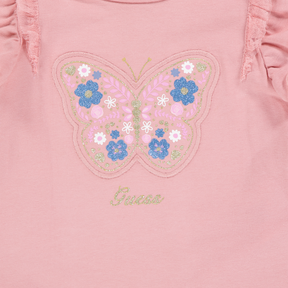 Guess Baby Meisjes T-Shirt In Oud Roze