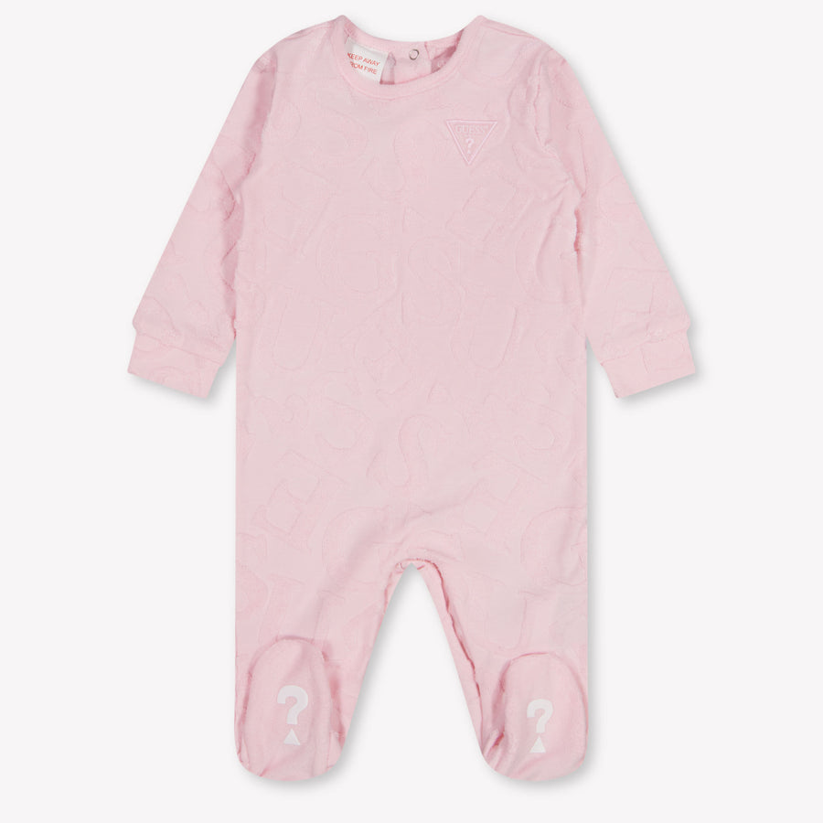 Guess Baby Unisex Playsuit In Pink