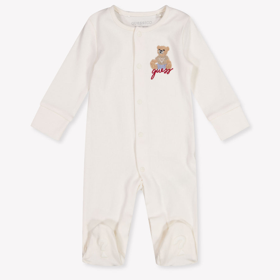 Guess Baby Boys Playsuit In OffWhite