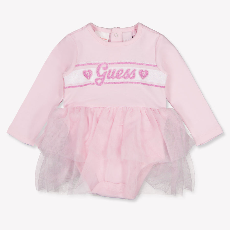 Guess Baby Meisjes Jurk In Licht Roze