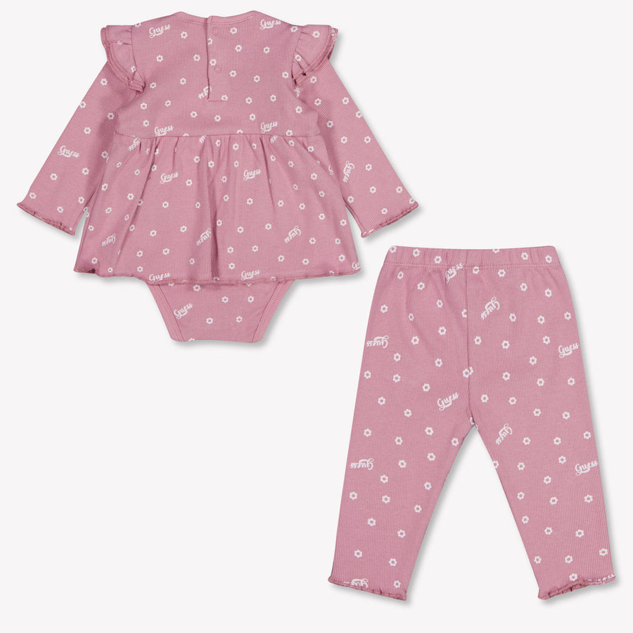 Guess Baby Meisjes Setje In Oud Roze