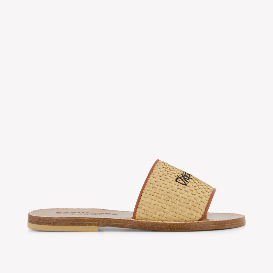 Dsquared2 Girls Slides in Beige