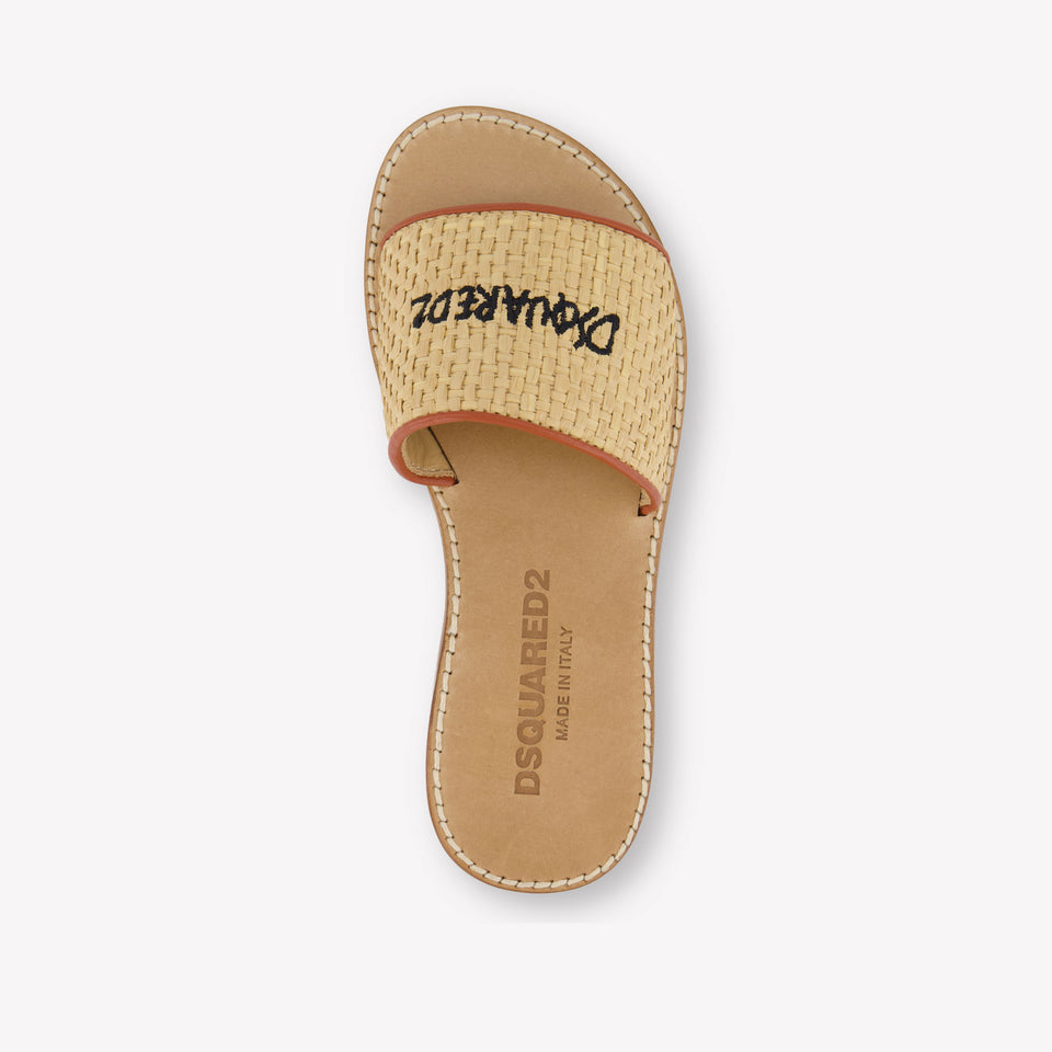 Dsquared2 Girls Flipflops In Beige