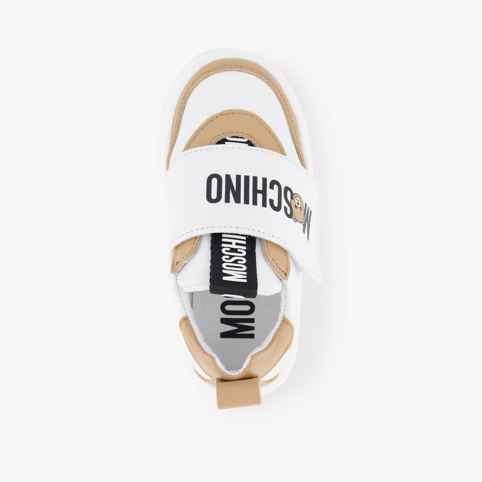 Moschino Unisex Sneakers In Beige