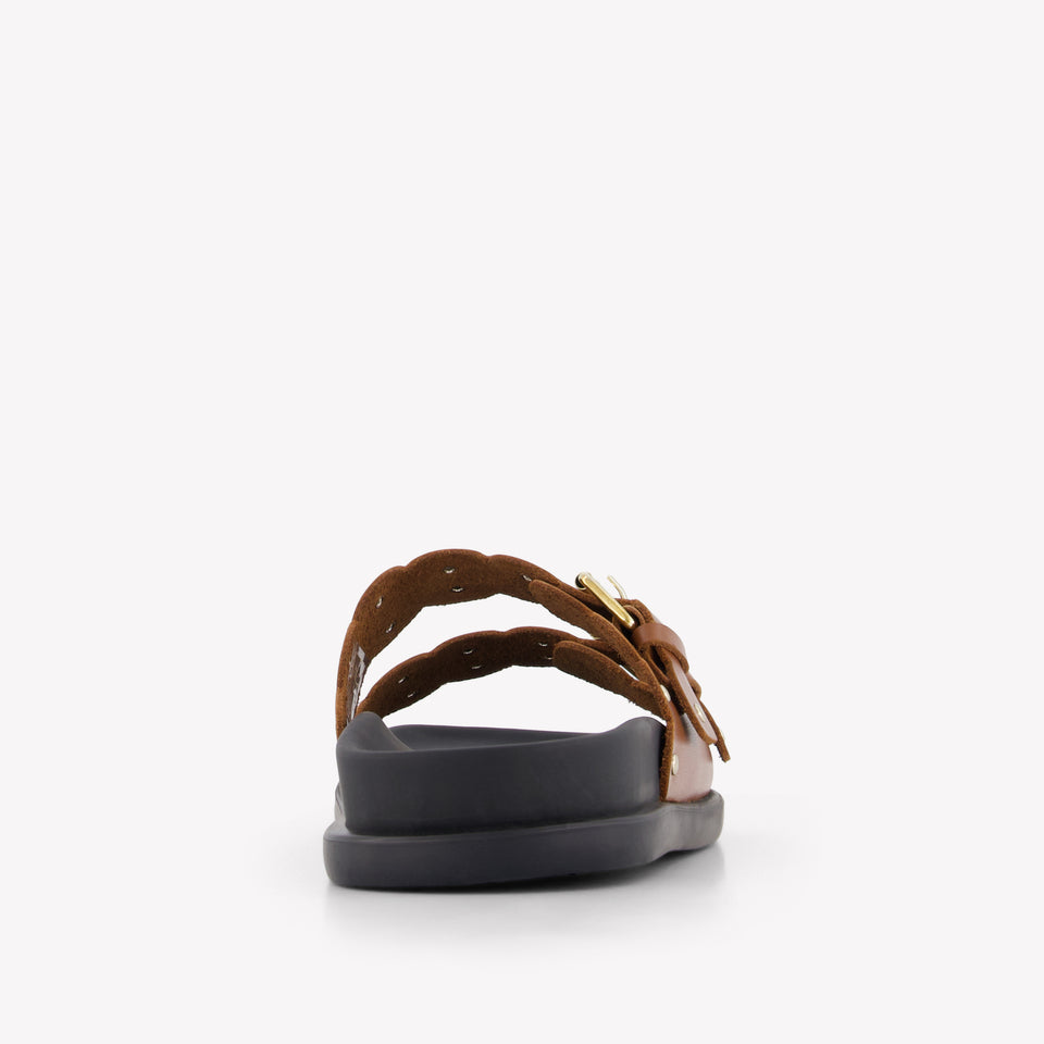 Twinset Meisjes Slippers In Camel