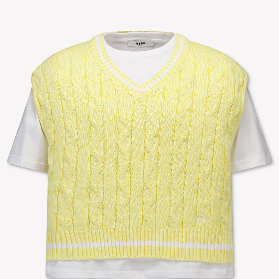 MSGM Girls T-Shirt in Yellow