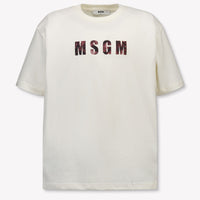 MSGM Kinder Jongens T-Shirt In Off White