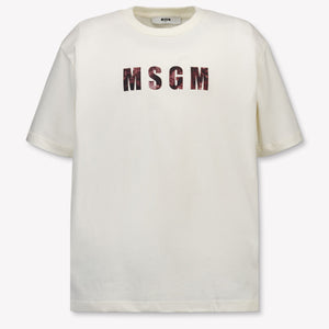 MSGM Kinder Jongens T-Shirt In Off White