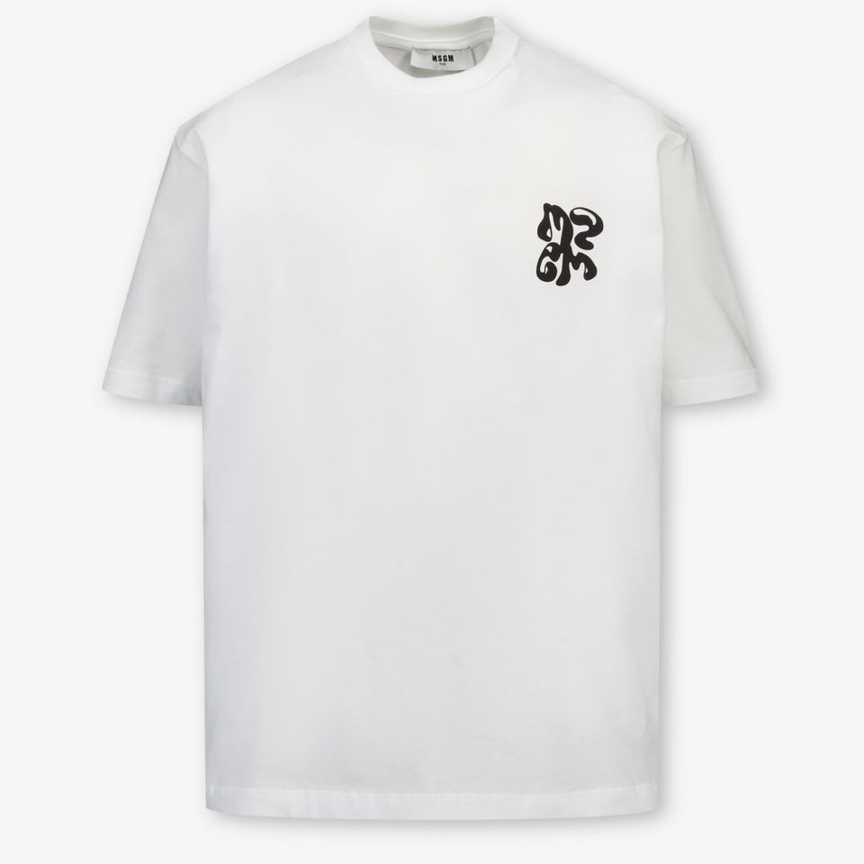 MSGM Kinder Jongens T-Shirt In Wit