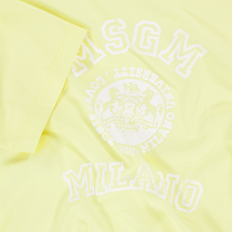 MSGM Kids Unisex T-Shirt In Yellow