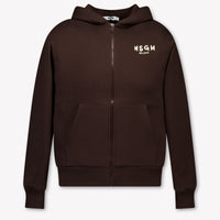 MSGM Kids Boys Cardigan In Brown