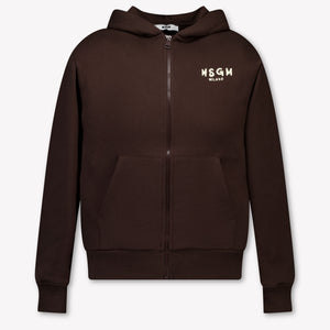 MSGM Kids Boys Cardigan In Brown