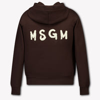 MSGM Kids Boys Cardigan In Brown