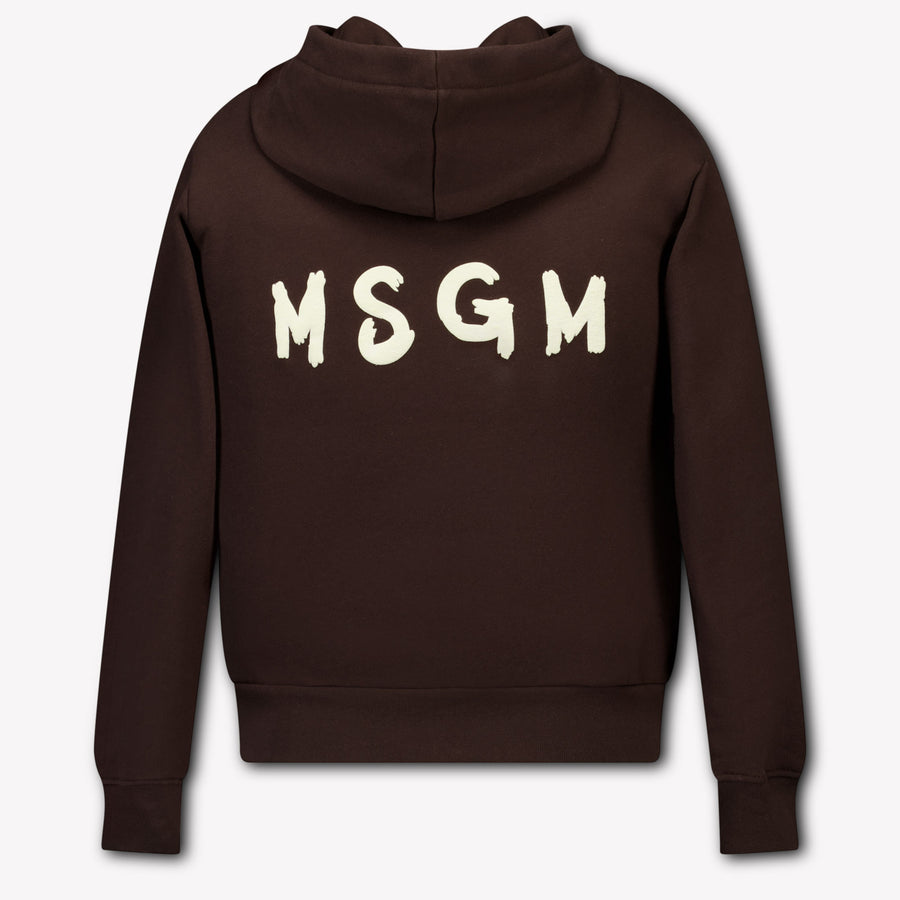 MSGM Kids Boys Cardigan In Brown