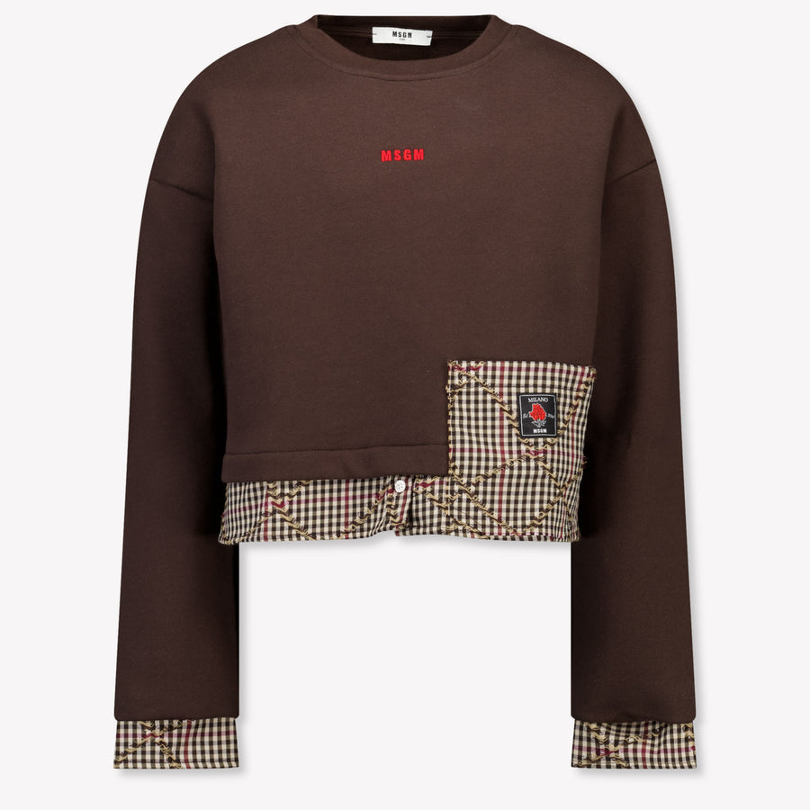 MSGM Kids Girls Sweater In Brown