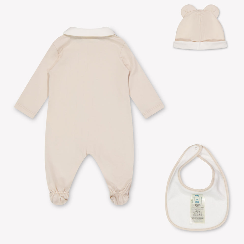 Fendi Baby Unisex Playsuit In Beige