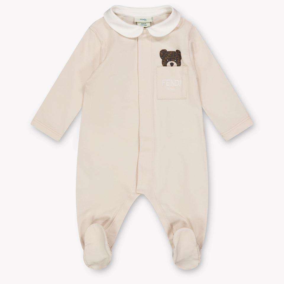Fendi Baby Unisex Playsuit In Beige