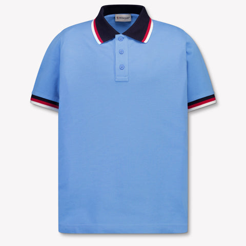 Moncler Kinder Jongens Polo In Licht Blauw