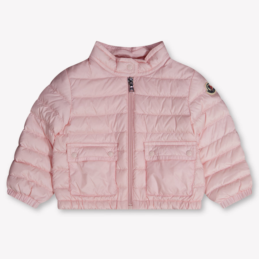Moncler Lans Baby Girls Mid-Season Jacket in Light Pink