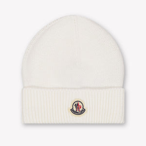 Moncler Baby Unisex Muts In Off White