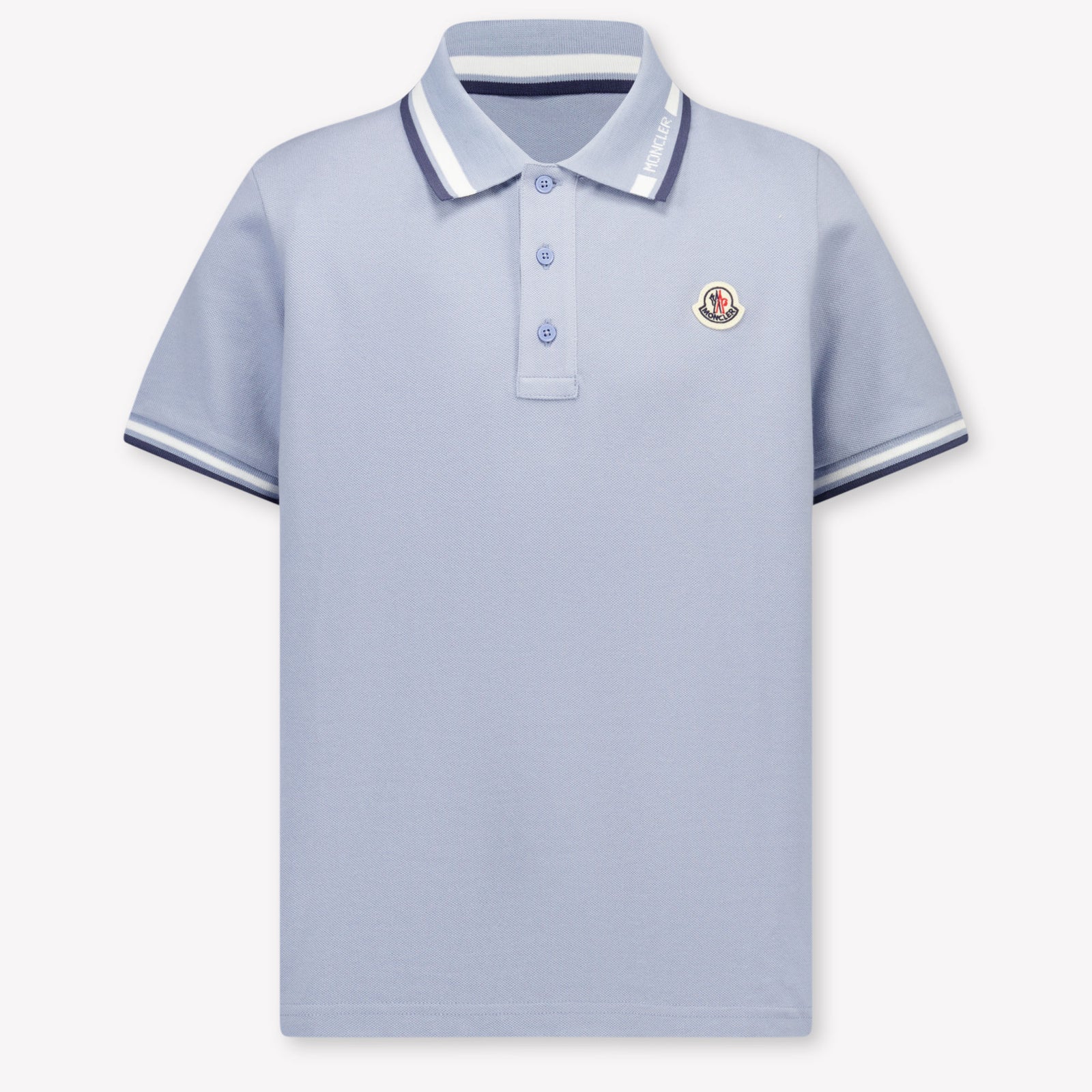 Moncler Kinder Jongens Polo In Licht Blauw