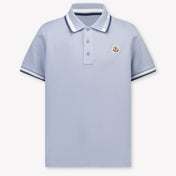 Moncler Kinder Jongens Polo In Licht Blauw