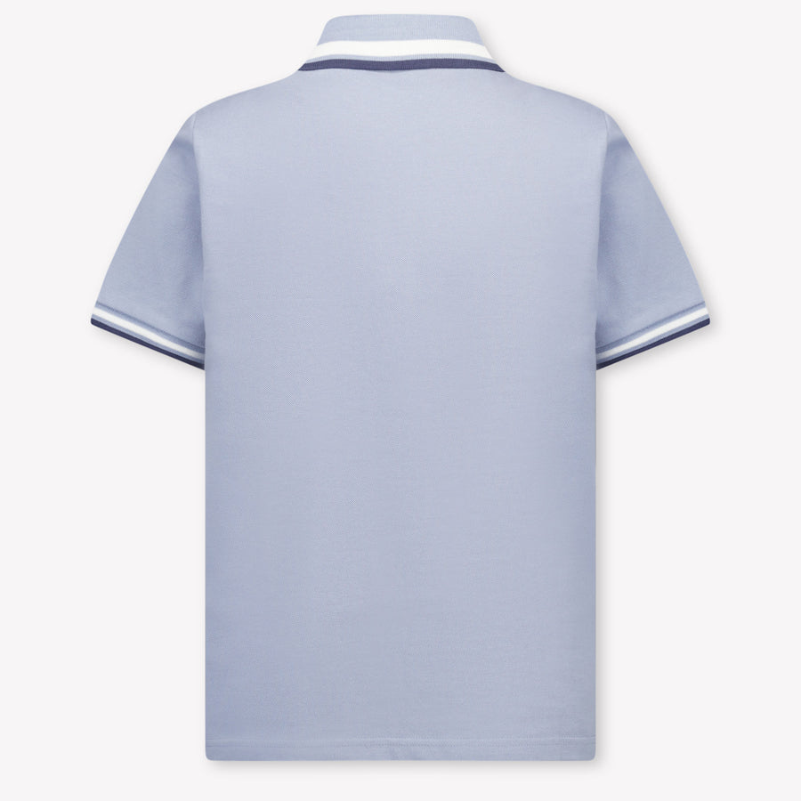 Moncler Kids Boys Polo In Light Blue