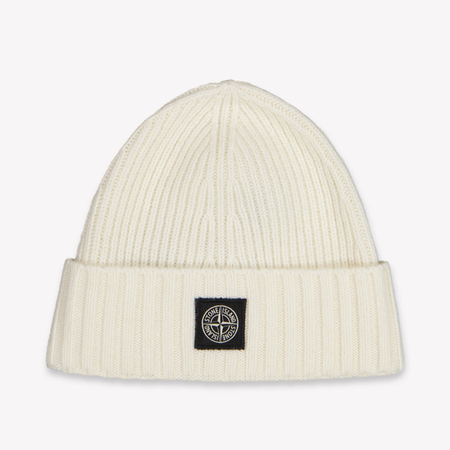 Stone Island Kids Boys Hat In OffWhite