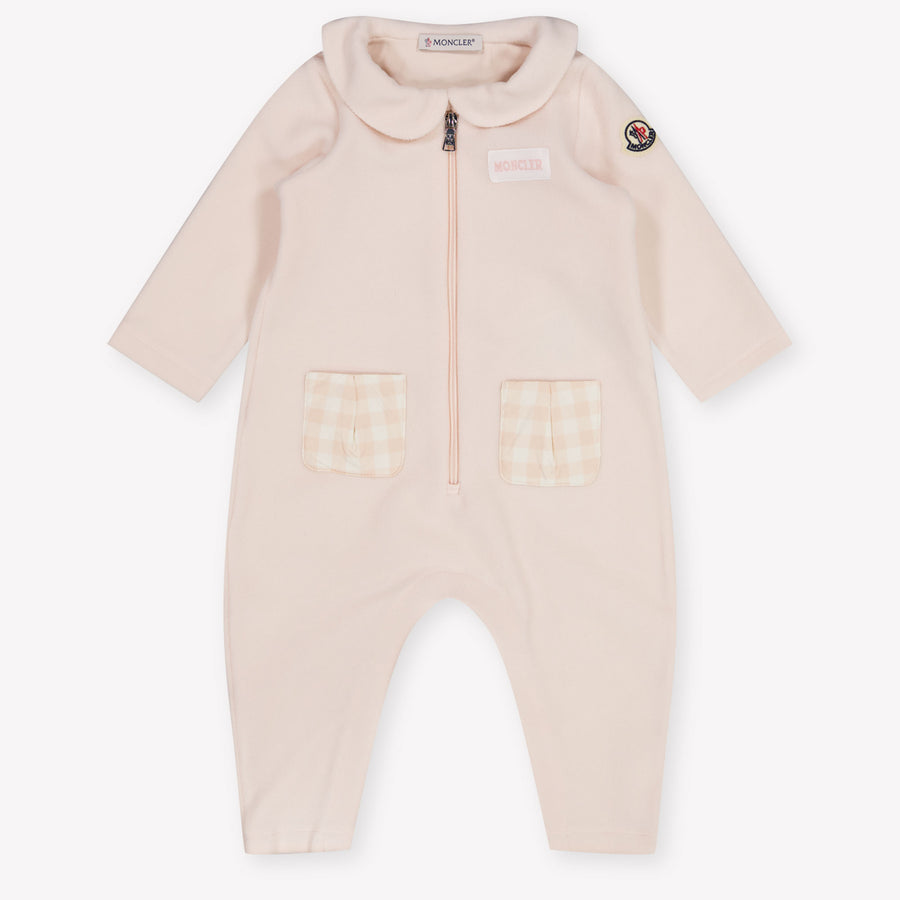 Moncler Baby Girls Playsuit In Light Pink