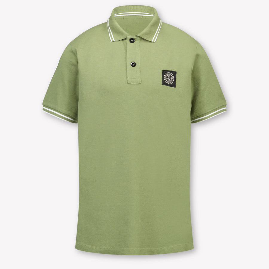 Stone Island Kinder Jongens Polo In Olijf Groen