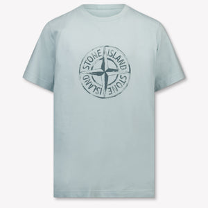 Stone Island Kinder Jongens T-Shirt In Licht Blauw