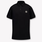 Stone Island Kids Boys Polo In Black