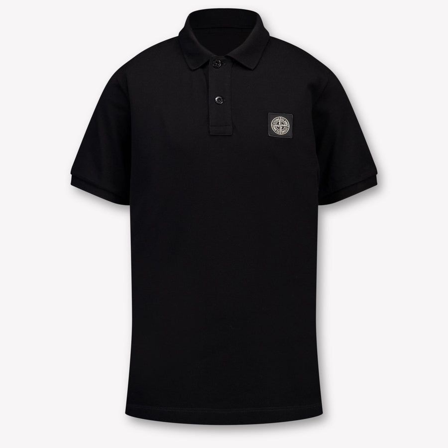 Stone Island Boys Polo Shirt in Black