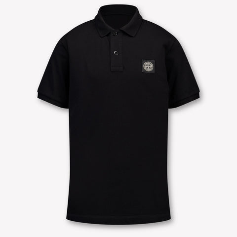 Stone Island Kids Boys Polo In Black