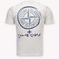 Stone Island Kinder Jongens T-Shirt In Wit