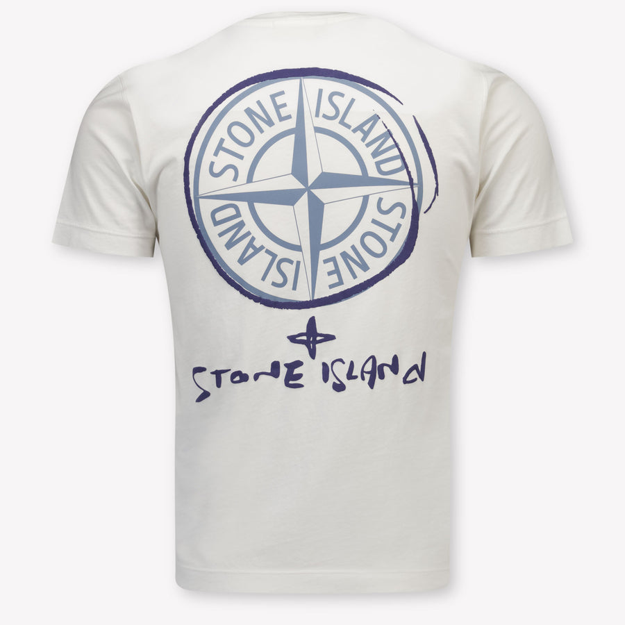 Stone Island Kinder Jongens T-Shirt In Wit