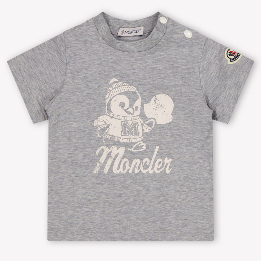 Moncler Baby Boys T-Shirt in Light Grey